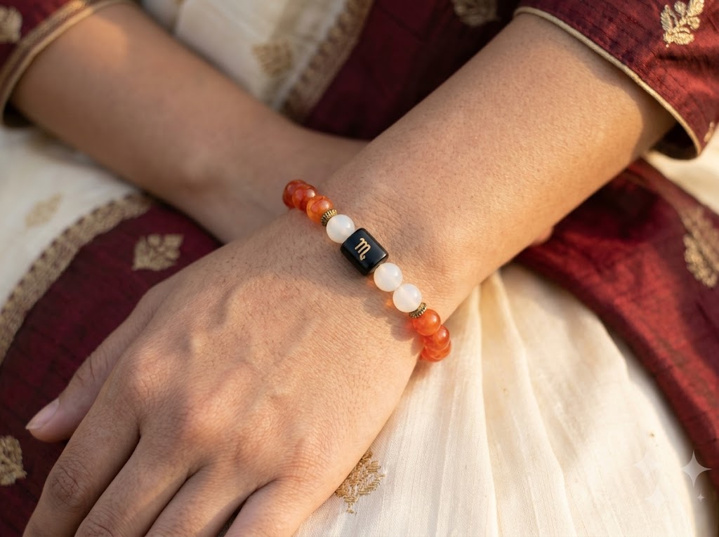 Certified Astrological Bracelet — Kanya (Virgo) — On-Wrist Lifestyle View