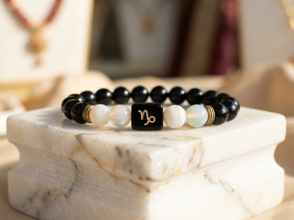 Certified Astrological Bracelet — Makar (Capricorn) — Aesthetic Studio Presentation