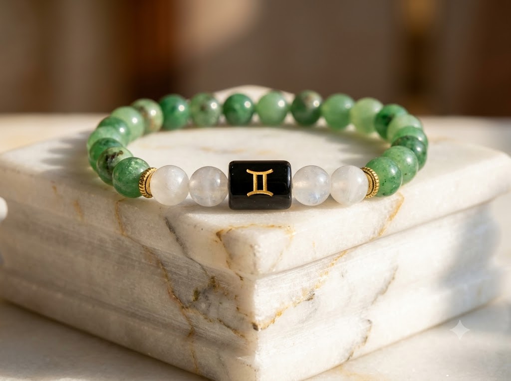 Certified Astrological Bracelet — Mithun (Gemini) — Aesthetic Studio Presentation