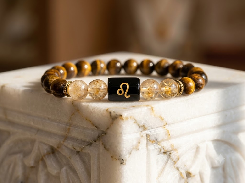 Certified Astrological Bracelet — Singh (Leo) — Aesthetic Studio Presentation