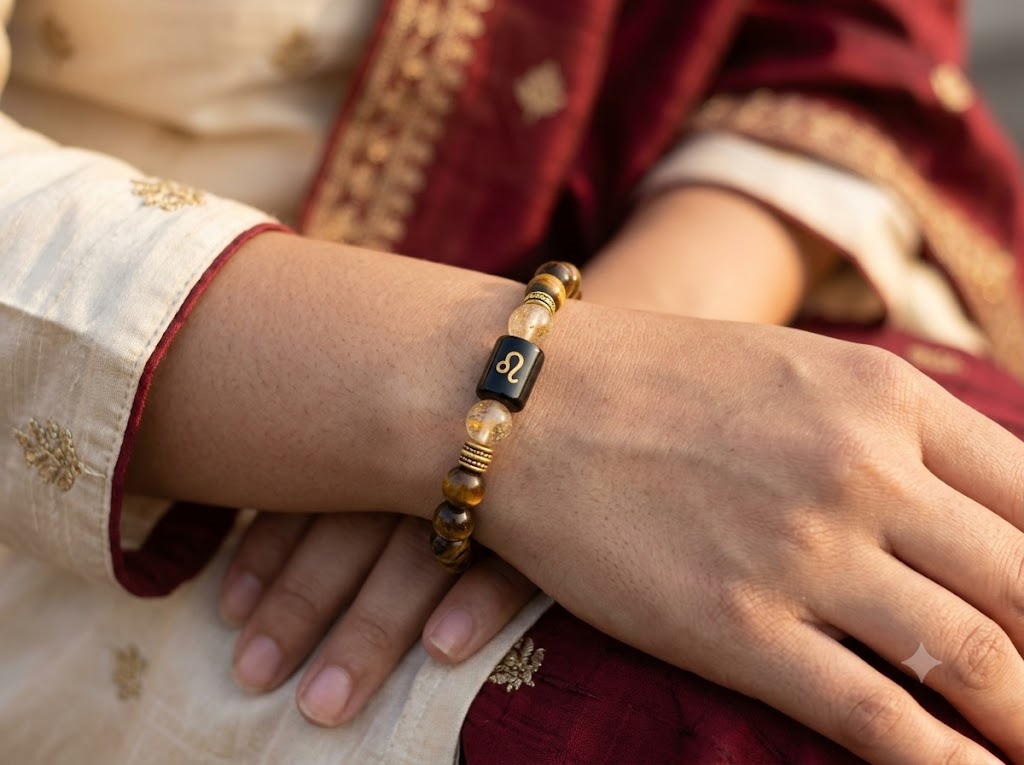 Certified Astrological Bracelet — Singh (Leo) — On-Wrist Lifestyle View