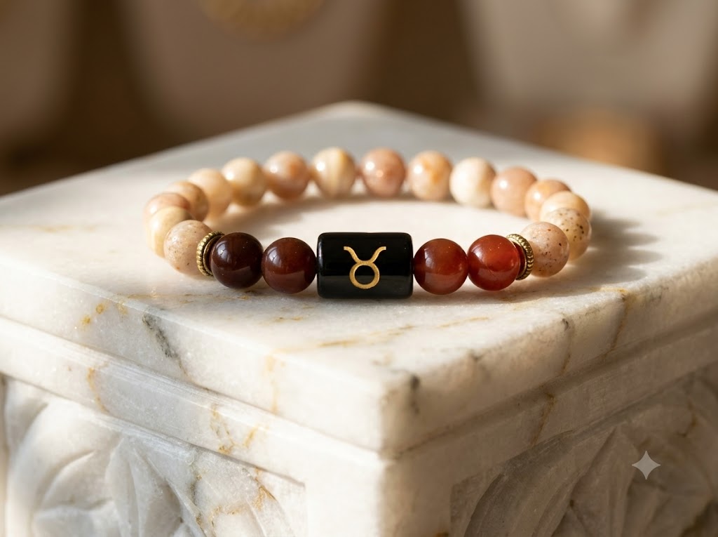 Certified Astrological Bracelet — Vrishabh (Taurus) — Aesthetic Studio Presentation